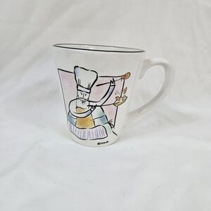Vintage‎ Sakura Apple Chefs White Hand Painted Chef Discontinued Coffee Mug Rare